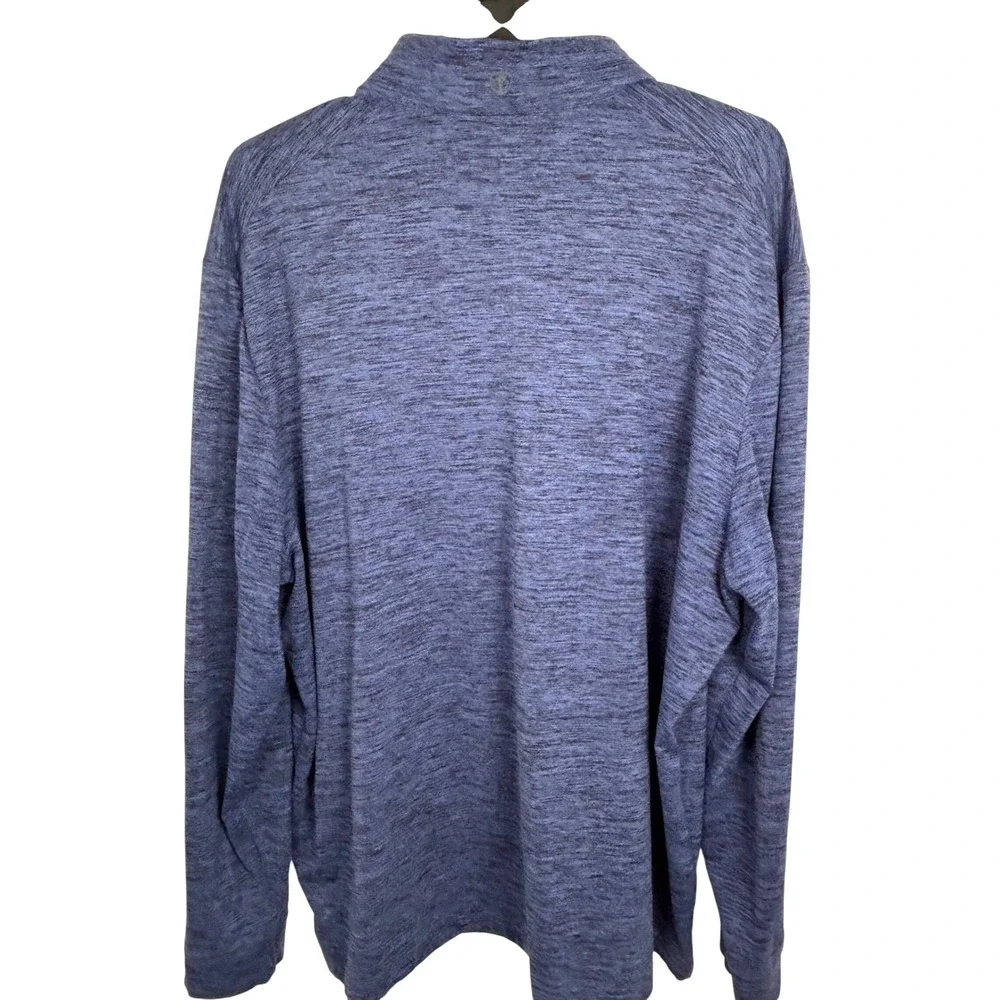 Pro Tour Men's Quarter Zip Pullover Golf Performance Shirt XXL Blue Space Dye